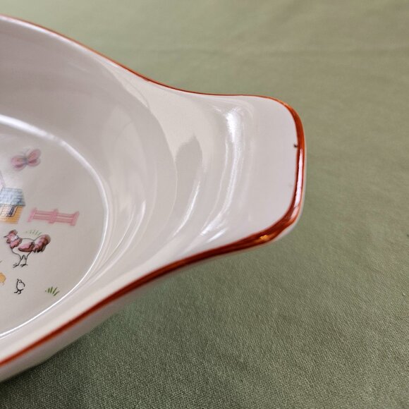 Vintage Country House Japan Mini Casserole | Oval Baker | Handled Au Gratin Dish - Picture 5 of 12